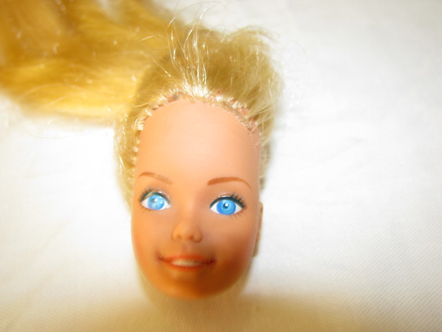 Barbie head before I started to work