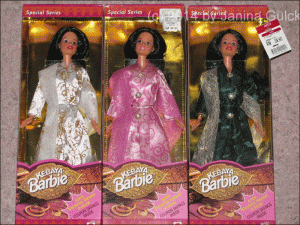 All three Kebaya Barbie dolls from 1998