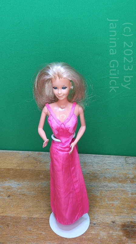 Spanish Superstar Barbie from the late 1970s in pink Superstar dress