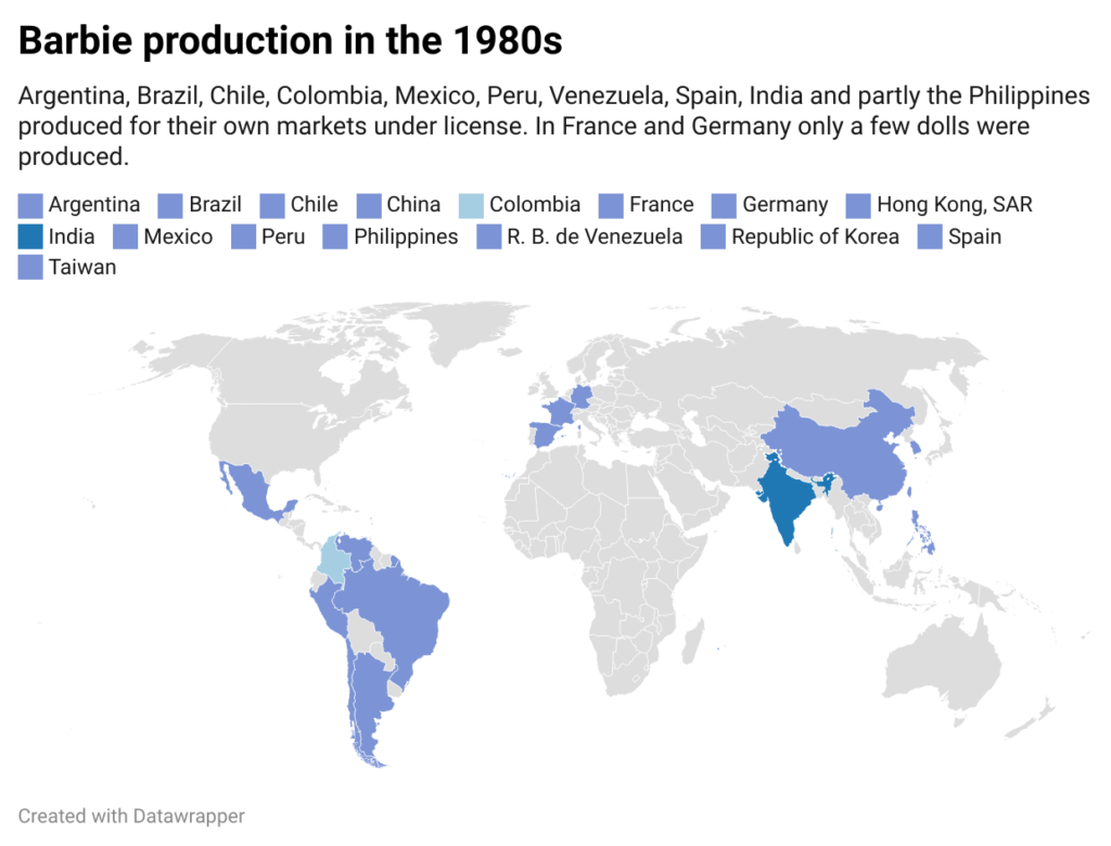 Barbie's global history: From American Icon to Worldwide Phenomenon 7 8kd2b barbie production in the 1980s 1
