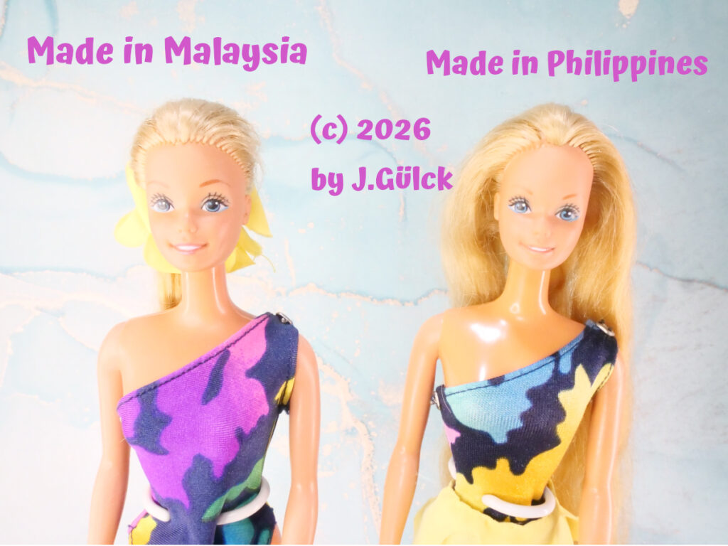 Tropical Barbie US versions Philippines/ Malaysia. The color and intensity of the the Make Up is different.